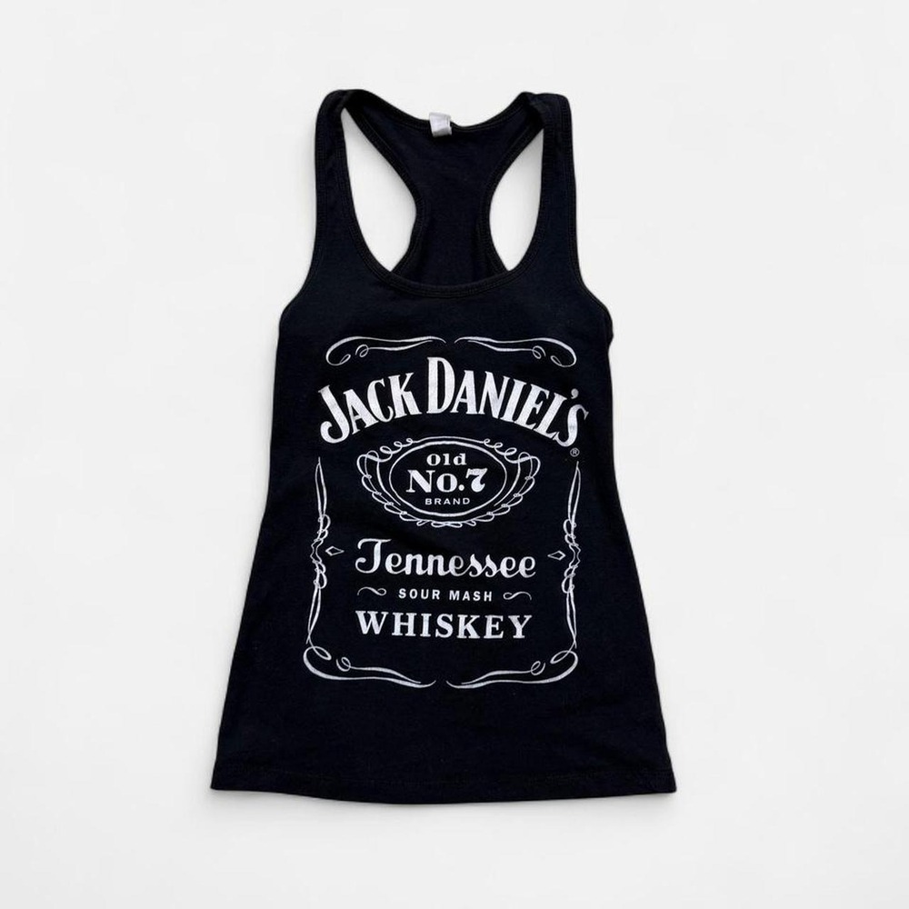 Jack Daniels Old No 7 Tennessee Whiskey Racerback Tank Top Black Womens